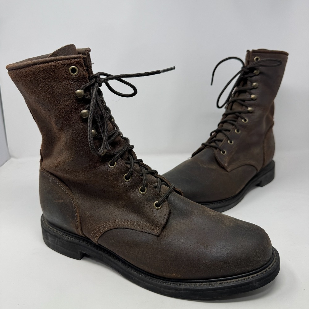 Justin Brown Leather Work‎ Boots Style 0472 Made In USA Men's Size 10.5 EE